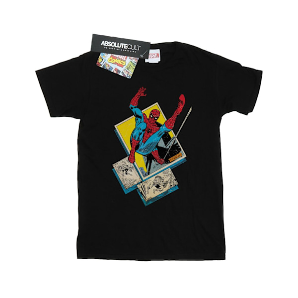 Marvel Boys Spider-Man Block T-shirt 7-8 år Svart Black 7-8 Years