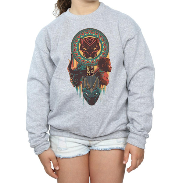 Marvel Girls Black Panther Totem Sweatshirt 9-11 år Sports G Sports Grey 9-11 Years