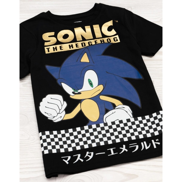 Sonic The Hedgehog Boys japansk T-shirt 10-11 år Svart Black 10-11 Years