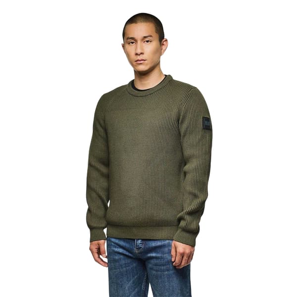 Weekend Offender Herr Morello Ribbstickad Tröja L Grön Green L