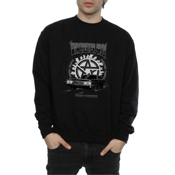 Supernatural Mens Winchester Bros Sweatshirt S Svart Black S