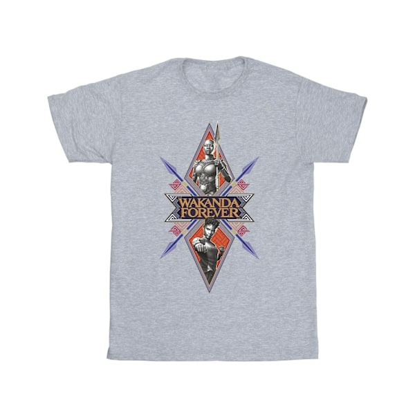 Marvel Wakanda Forever Tribal Spear Chest T-Shirt S Sports - Herr Sports Grey S