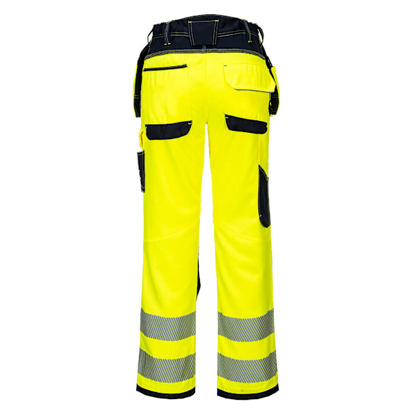 Portwest herr PW3 Hi-Vis stretch byxfickor byxor 36R gul/svart Yellow/Black 36R
