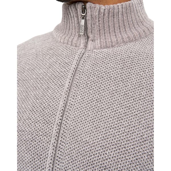 Bewley & Ritch Gladstone Stickad Tröja med Trattkrage för Män M Light Grey M