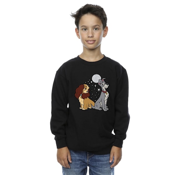 Disney Boys Lady And The Tramp Moon Sweatshirt 12-13 År Svart Black 12-13 Years