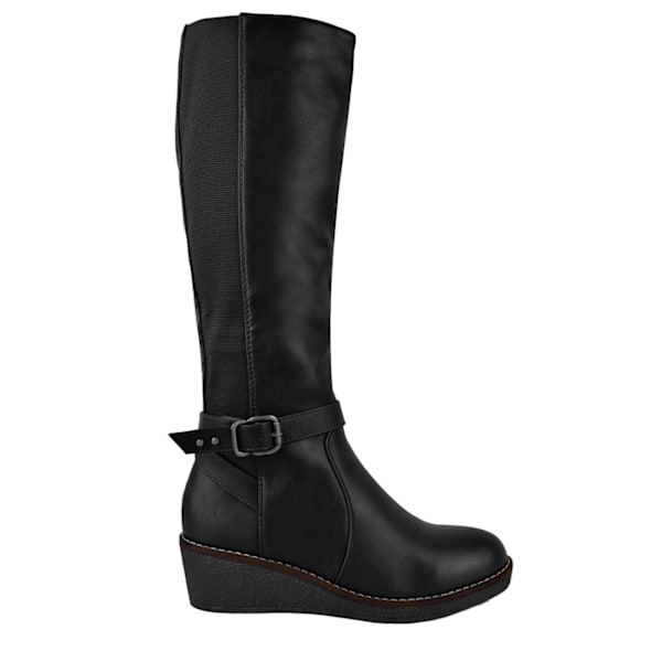 Where's That From Dam/Damer Ayleen Wedge Knähöga Stövlar 3 Black 3 UK