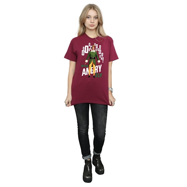 Elf Womens/Ladies Angry Elf Bomull Boyfriend T-Shirt XL Burgund Burgundy XL