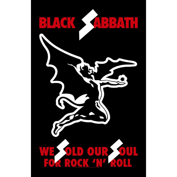 Black Sabbath We Sold Our Souls Textile Poster 42in x 27in Blac Black/White/Red 42in x 27in