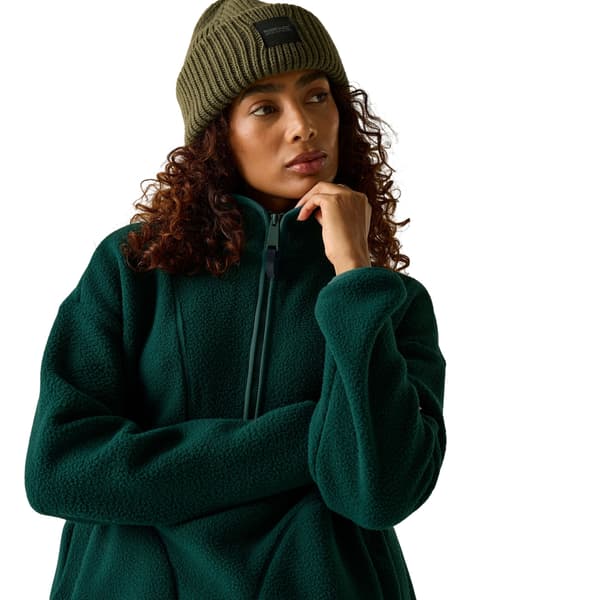 Regatta Dam/Dam Frankie Borg Half Zip Lång Fleece Topp Deep Pine 18 UK