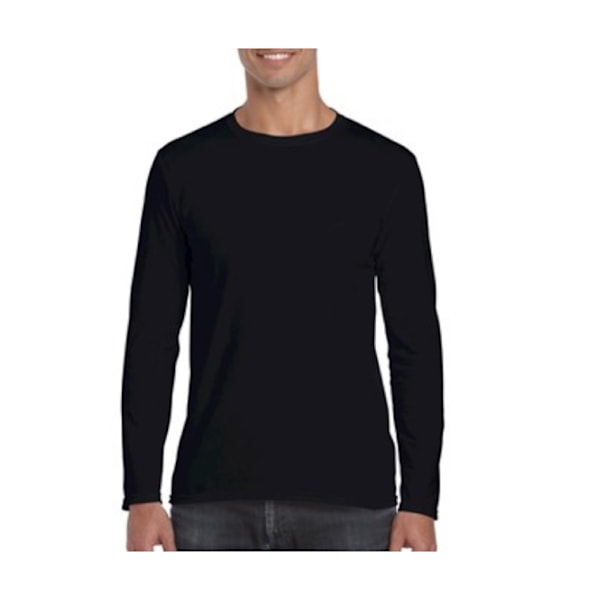 Gildan Herr Soft Style Långärmad T-shirt S Svart Black S