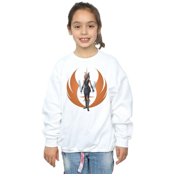 Star Wars Girls Clone Wars Ahsoka Rebel Pose Sweatshirt 9-11 år White 9-11 Years