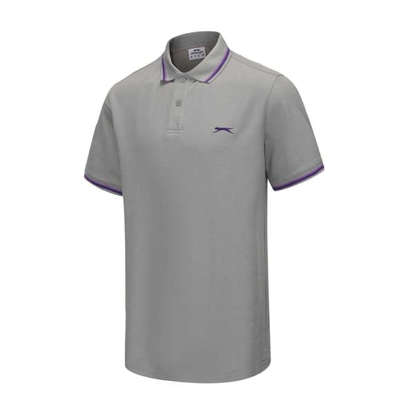 Slazenger Herr Kontrastrandig Pikétröja L Ljusgrå Light Grey L