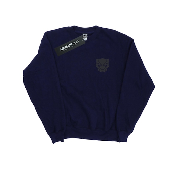 Marvel Herr Svart Panter Svart På Svart Brösttryck Sweatshirt Navy Blue S