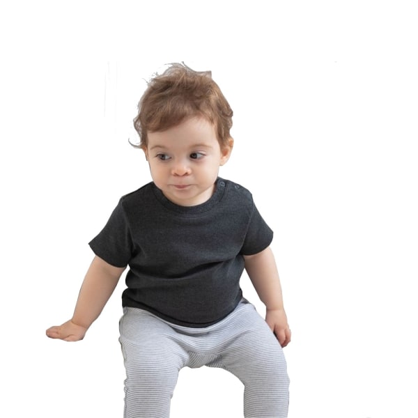 Babybugz Baby kortärmad T-shirt 6-12 Kolgråmelerad Charcoal Grey Melange 6-12