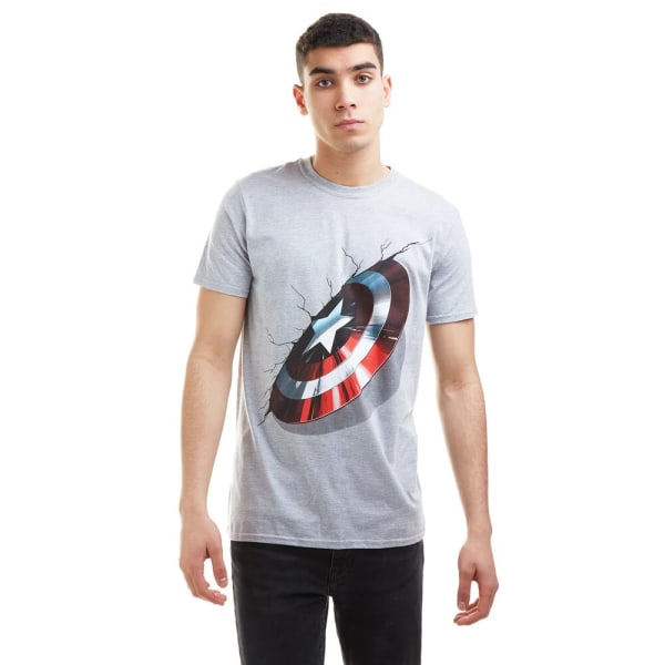Captain America Mens 3D Heather T-Shirt L Grå Grey L