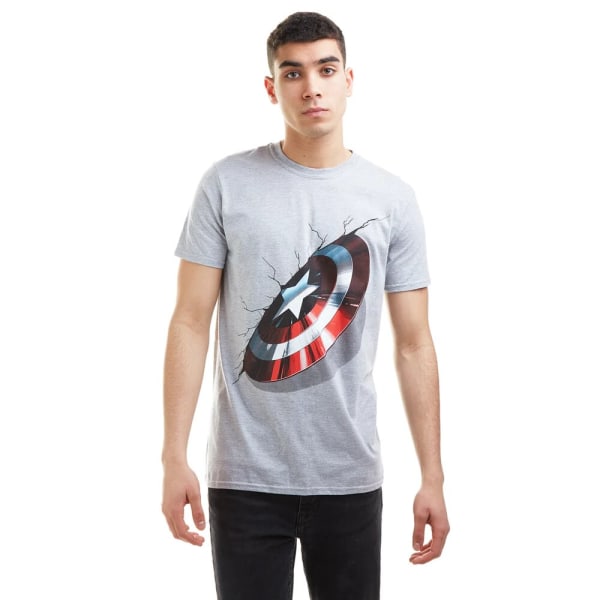 Captain America Mens 3D Heather T-Shirt M Grå Grey M