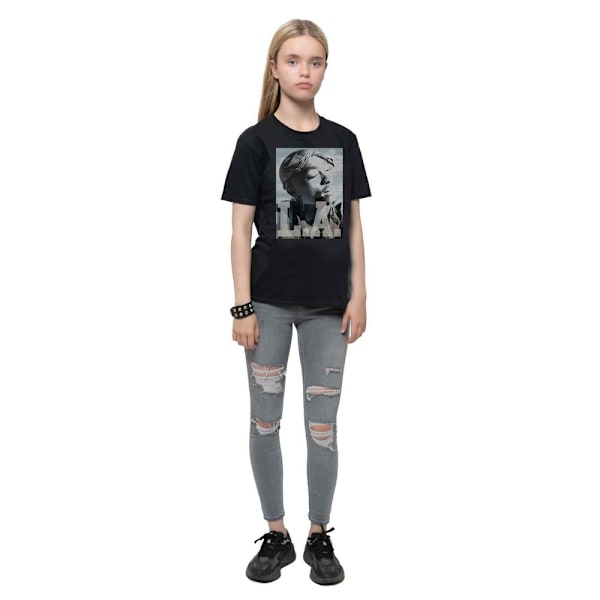 Tupac Shakur Barn/Barn LA Skyline Bomull T-shirt 13-14 År Black 13-14 Years