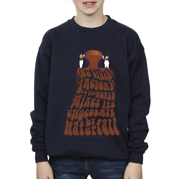 Willy Wonka Pojkar Choklad Vattenfall Sweatshirt 9-11 År Marinblå Navy Blue 9-11 Years