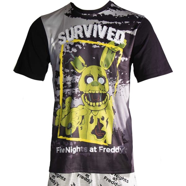Five Nights At Freddys Herrpyjamas XL Svart/Grå Black/Grey XL