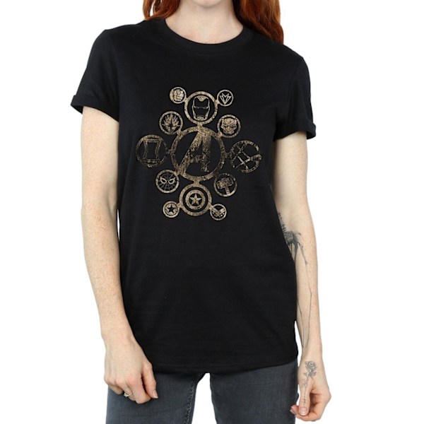 Marvel Womens/Ladies Avengers Infinity War Icons Cotton Boyfrie Black L