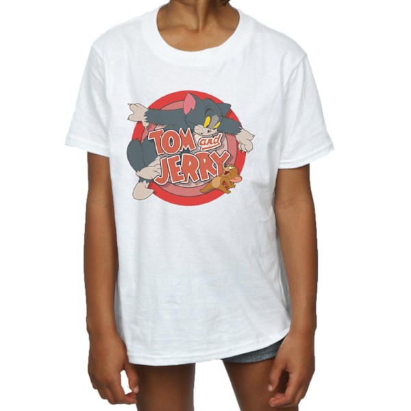 Tom och Jerry Girls Catch Bomull T-shirt 12-13 år Vit White 12-13 Years