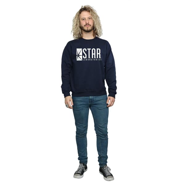 DC Comics Herr The Flash STAR Labs Tröja 3XL Marinblå Navy Blue 3XL
