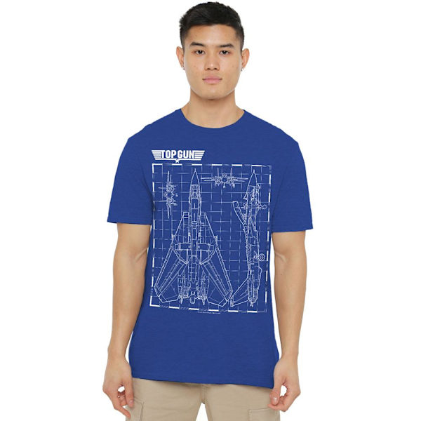 Top Gun Unisex Vuxen Schematisk T-Shirt M Kungsblå Royal Blue M