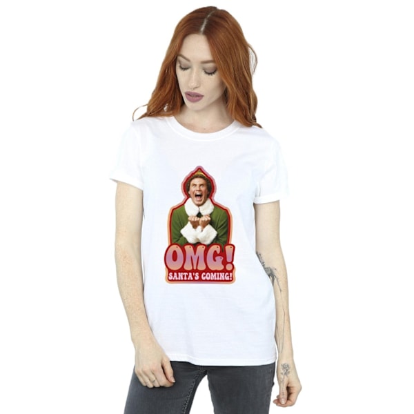 Elf Dam/Damer Santa´s Coming Bomull Boyfriend T-Shirt 5XL W White 5XL
