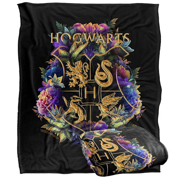 Harry Potter Hogwarts Blommig Filt One Size Flerfärgad Multicoloured One Size