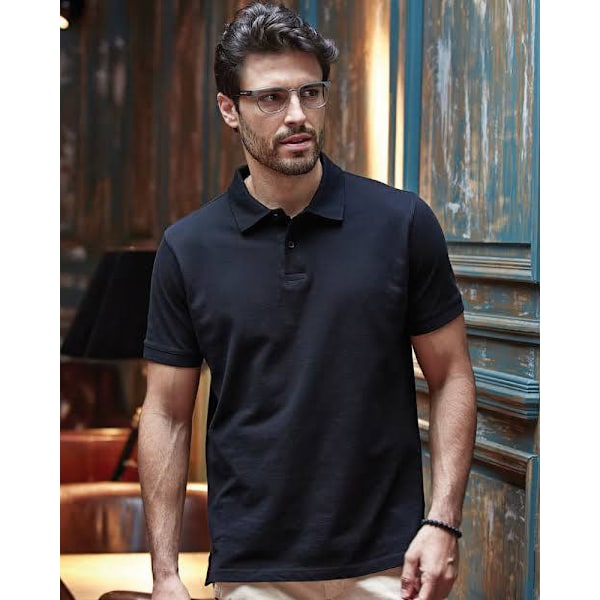 Tee Jays Herr Pique Kortärmad Polotröja M Svart Black M