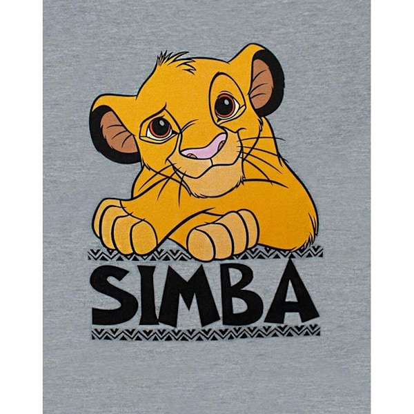 Lejonkungen Pojkar Simba Kortärmad T-shirt 3-4 År Grå/Gul Grey/Yellow 3-4 Years