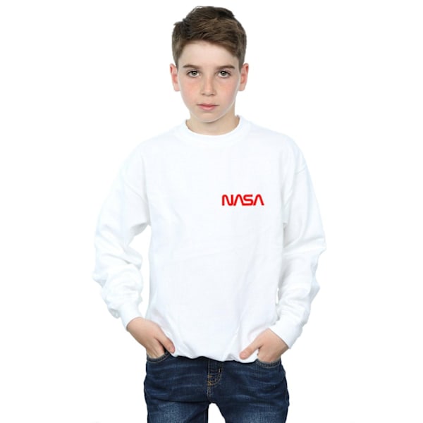 NASA Boys Modern Logo Chest Sweatshirt 5-6 år Vit White 5-6 Years