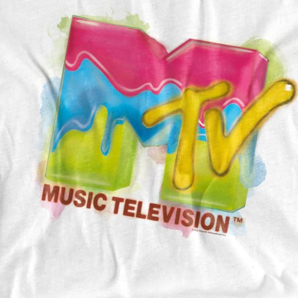 MTV Herr Paint Logo T-Shirt M Vit White M