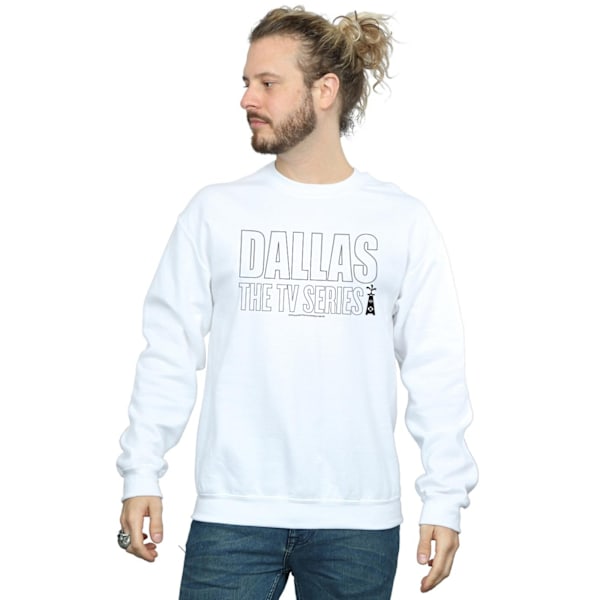 Dallas Mens TV-serie logotyp tröja 3XL Vit White 3XL