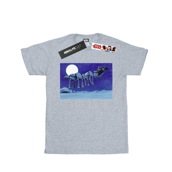 Star Wars Jul AT-AT Sleigh T-shirt S Sports Grey för män Sports Grey S