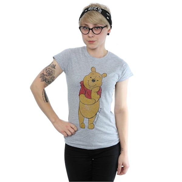 Winnie the Pooh Damtröja med figurer för kvinnor/damer, storlek L, gråmelerad Heather Grey L