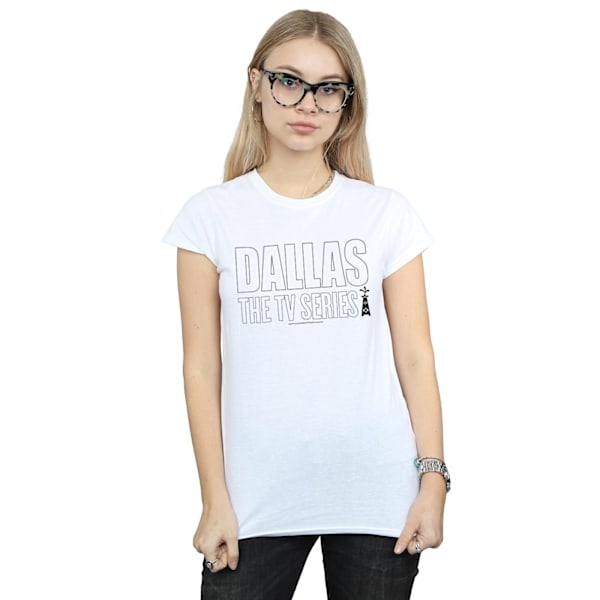 Dallas Dam/Kvinnor TV-serie logotyp bomull T-shirt L Vit White L