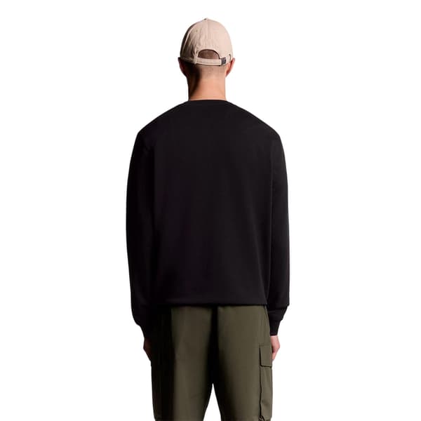 Lyle & Scott Herrtröja med rund hals, avslappnad passform L Jet Black Jet Black L