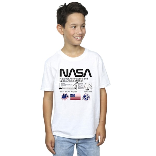 NASA Boys Space Admin T-shirt 5-6 år Vit White 5-6 Years