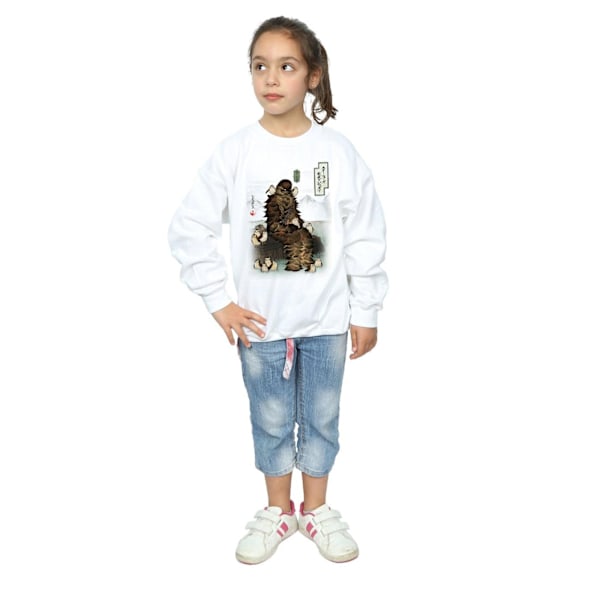 Star Wars Girls The Last Jedi Japanska Chewbacca Porgs Sweatshirt White 7-8 Years