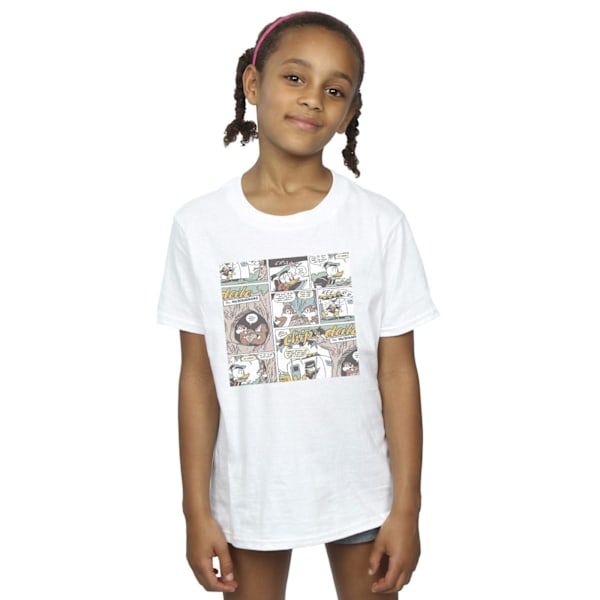 Disney Girls Chip ´n Dale Comic Bomull T-shirt 12-13 År Vit White 12-13 Years