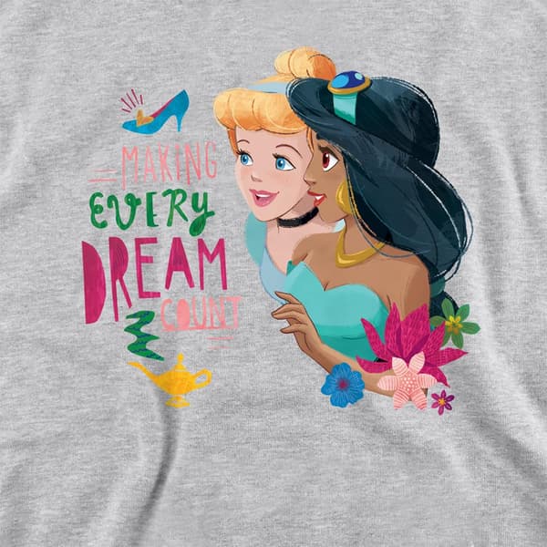 Disney Princess Barn/Barn Making Every Dream Count Cindere Athletic Heather 12-13 Years