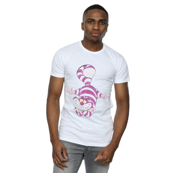 Disney Herr Alice In Wonderland Cheshire Cat Upside Down T-Shir White M