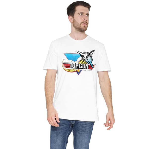 Top Gun Herr Jet Swoop Logotyp T-Shirt 4XL Vit White 4XL