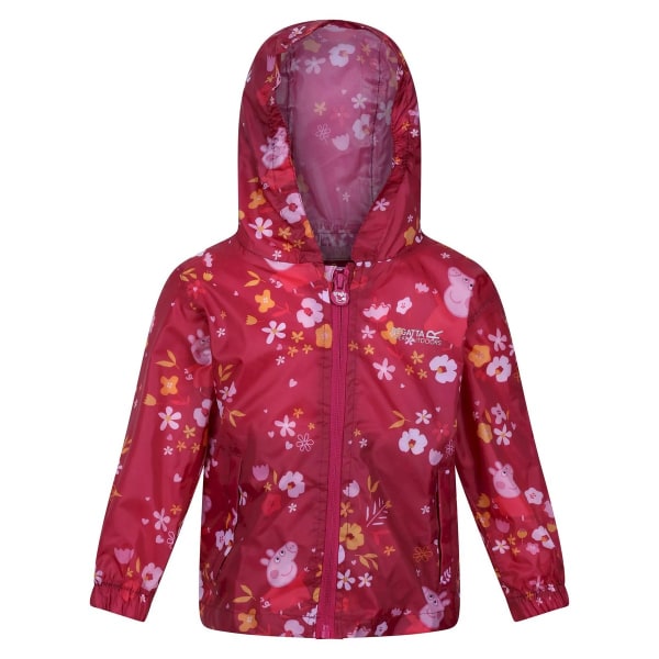 Regatta Childrens/Kids Floral Greta Gris Packaway Waterproof Jac Berry Pink/Autumn 18-24 Months