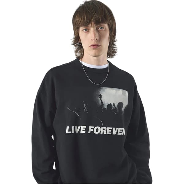 Pretty Green Herr Live Forever Regular Sweatshirt S Svart Black S