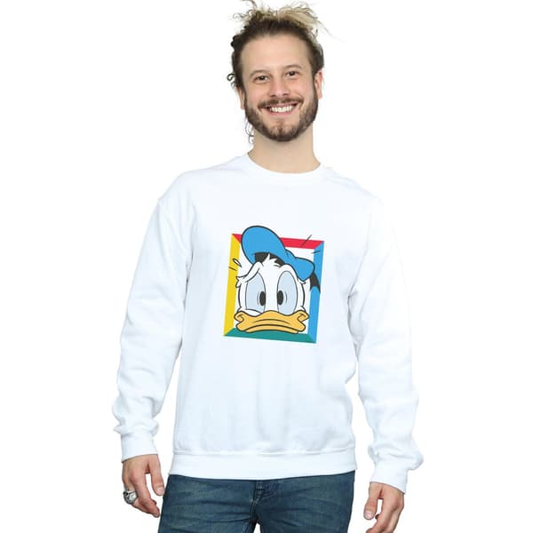 Disney Herr Donald Duck Panicked Sweatshirt XL Vit White XL