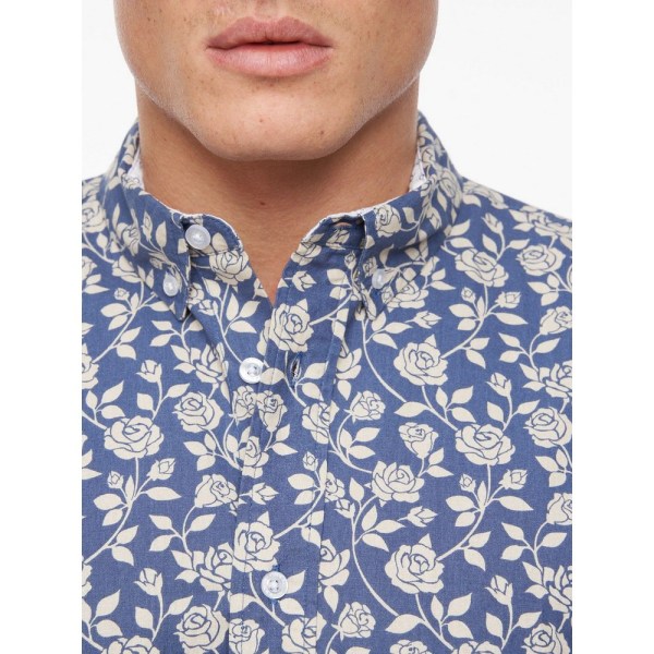 Bewley & Ritch Haltom Skjorta för män L Mellanblå Mid Blue L