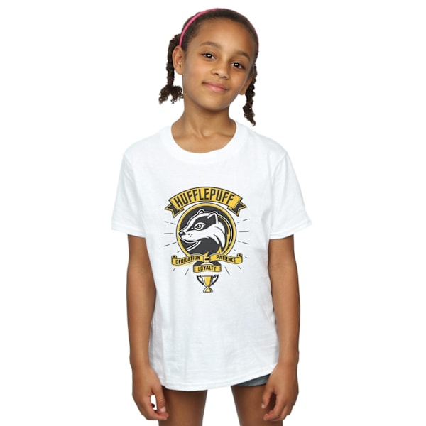 Harry Potter flickor Hufflepuff Toon Crest bomull T-shirt 12-13 år White 12-13 Years