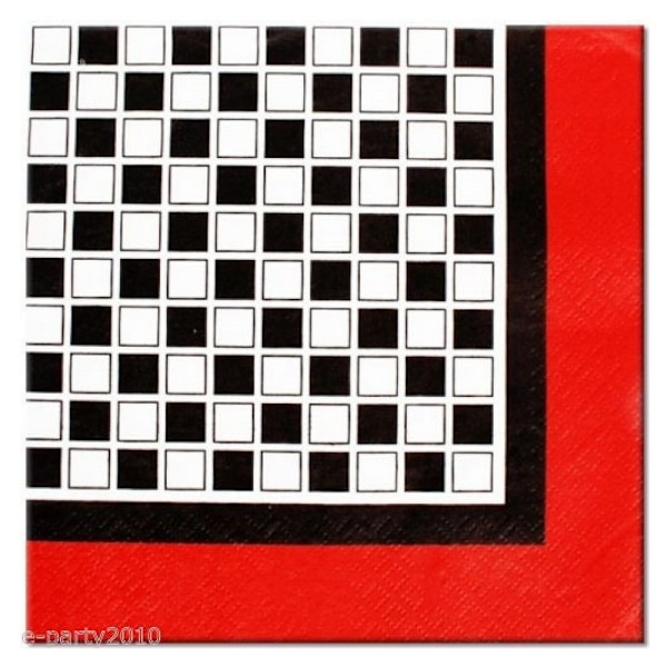 Unique Party Ant Picnic Rutiga Engångsservetter (20-pack) White/Black/Red One Size